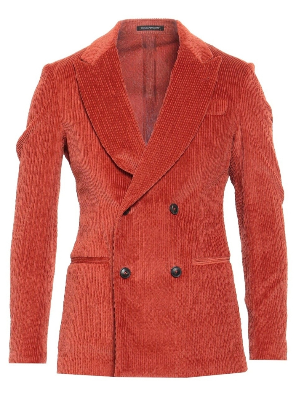 Men's Armani Double-Breasted Corduroy Blazer in Rust